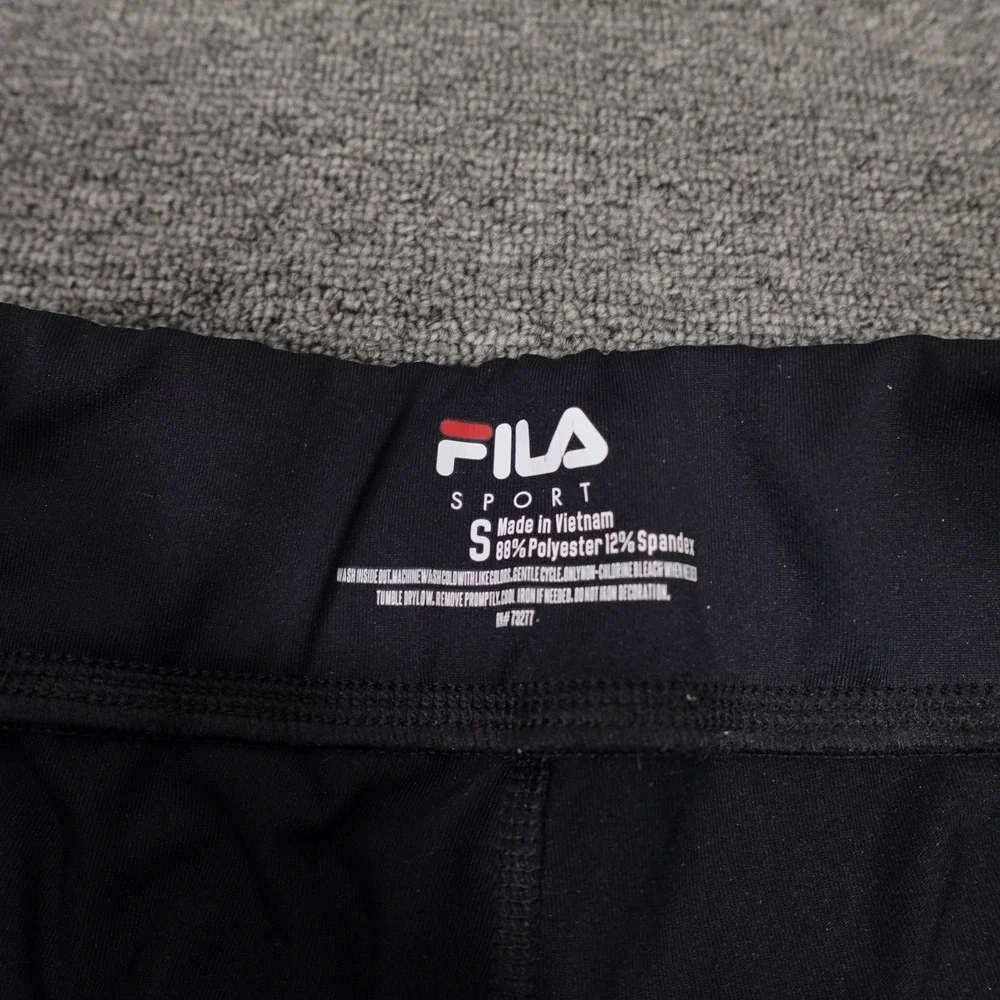 FILA Shorts Womens Small Black Biker Compression Athletic Gym Training‎ Workout